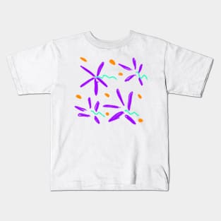 Pink purple watercolor abstract floral art Kids T-Shirt